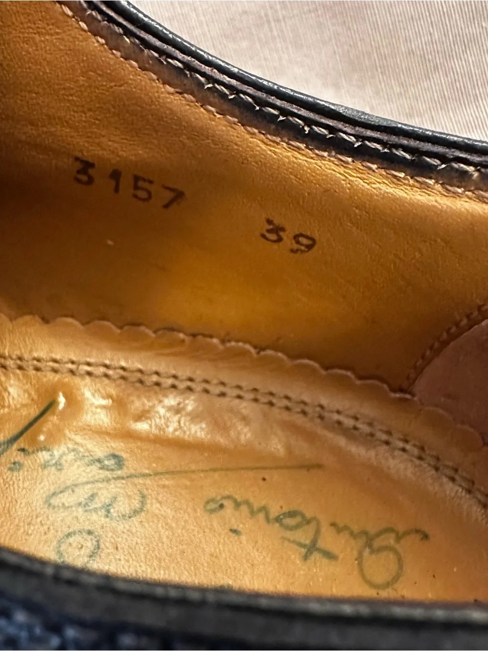 Vintage Antonio Maurizi Men’s 3157 Leather 39 Oxford Square Toe 39 EU 6.5 US